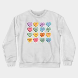 Funny Xray Valentines Candy Hearts WT Background Crewneck Sweatshirt